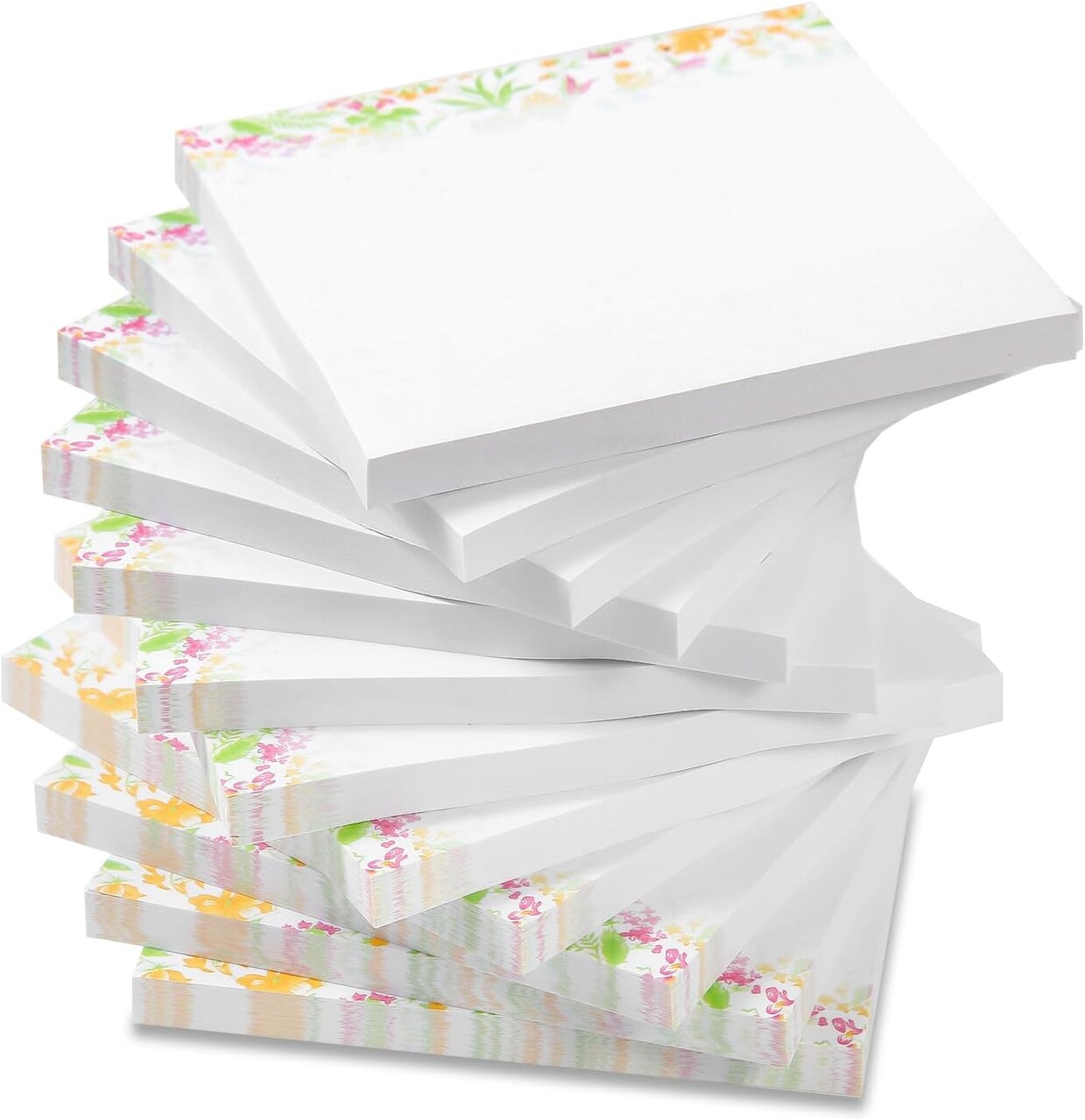 Artsy Pads, Cute Sticky Notes 3x3, 12 Pads of 50 Sheets, Floral Sticky Notes Cute for All Occasions. Perfect Planner Accessories, Phone Message Pads for Office, VL-FSN-134